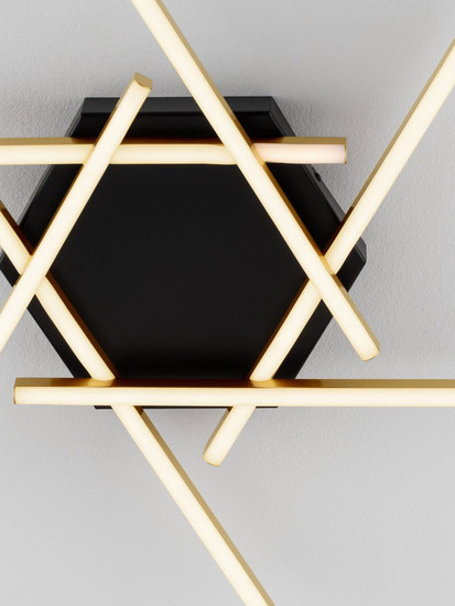 Nova Luce LED Deckenleuchte Antama dimmbar 43W warmweiss 3200K Schwarz Gold Stahl Aluminium 60x60cm 9001112