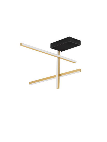 Nova Luce LED Deckenleuchte Antama dimmbar 26W warmweiss 3200K Schwarz Gold Stahl Aluminium 51x51cm 9001113