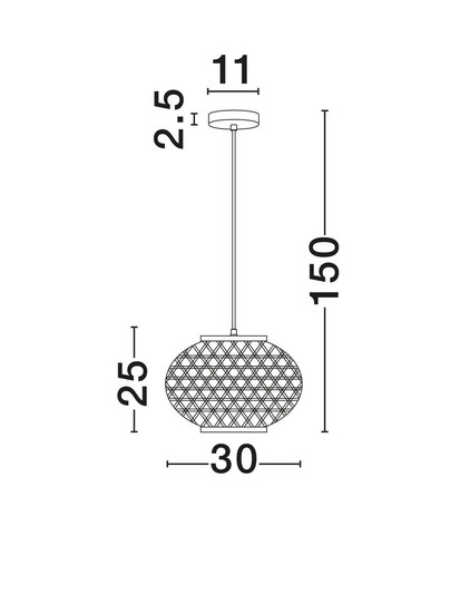 Nova Luce Pendelleuchte Asma E27 Natur Schwarz Stahl Rattan Ø30cm 9001115