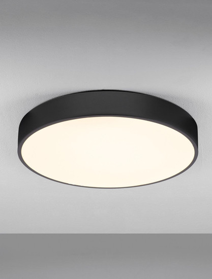 Nova Luce LED Deckenleuchte Hadon 30W warmweiss 3000K Schwarz Stahl Ø50cm 9001533