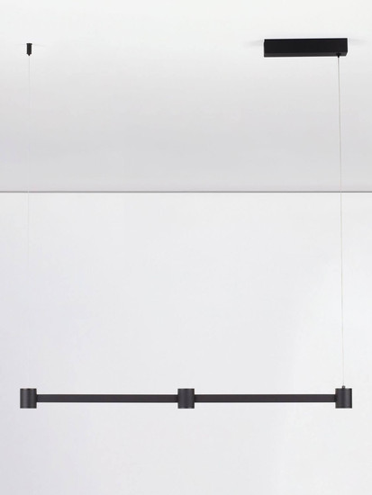 Nova Luce LED Pendelleuchte Puize dimmbar 21W warmweiss 3000K Schwarz Aluminium 80x6cm 9002050