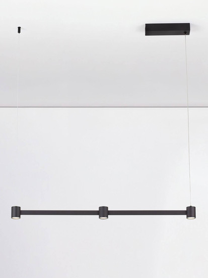 Nova Luce LED Pendelleuchte Puize dimmbar 21W warmweiss 3000K Schwarz Aluminium 80x6cm 9002050