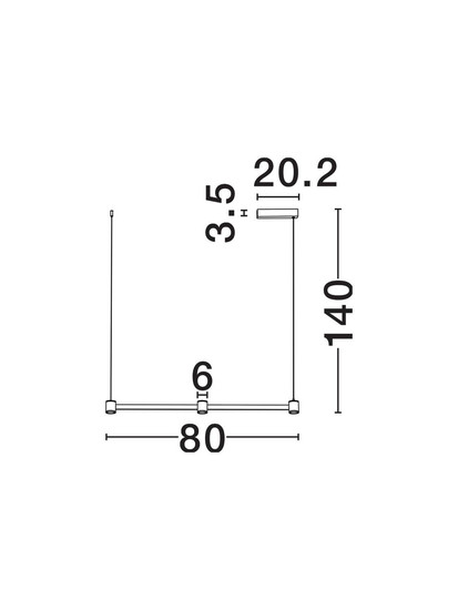 Nova Luce LED Pendelleuchte Puize dimmbar 21W warmweiss 3000K Schwarz Aluminium 80x6cm 9002050