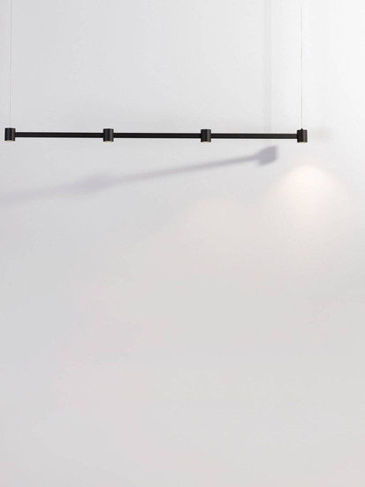 Nova Luce LED Pendelleuchte Puize dimmbar 24W warmweiss 3000K Schwarz Aluminium 118x6cm 9002051