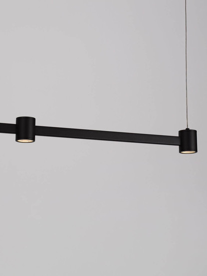 Nova Luce LED Pendelleuchte Puize dimmbar 24W warmweiss 3000K Schwarz Aluminium 118x6cm 9002051