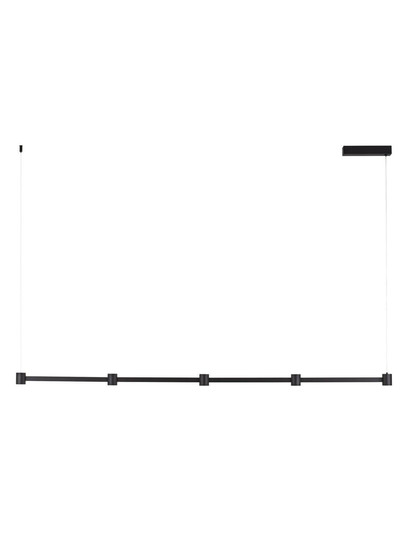 Nova Luce LED Pendelleuchte Puize dimmbar 30W warmweiss 3000K Schwarz Aluminium 156x6cm 9002052