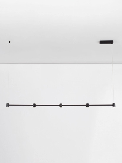 Nova Luce LED Pendelleuchte Puize dimmbar 30W warmweiss 3000K Schwarz Aluminium 156x6cm 9002052