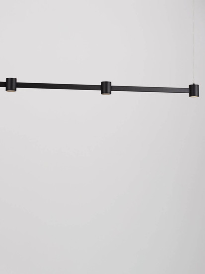 Nova Luce LED Pendelleuchte Puize dimmbar 30W warmweiss 3000K Schwarz Aluminium 156x6cm 9002052