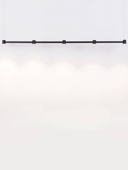 Nova Luce LED Pendelleuchte Puize dimmbar 30W warmweiss 3000K Schwarz Aluminium 156x6cm 9002052