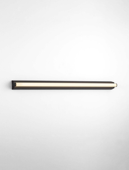 Nova Luce LED Wandleuchte Endo 19W CCT warm-/neutralweiss 3000/4000K IP44 Schwarz Aluminium 60x5,5cm 9002053