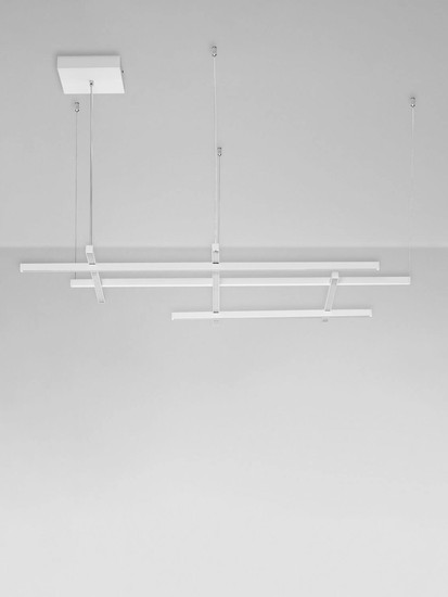 Nova Luce LED Pendelleuchte Pace dimmbar 83W warmweiss 3000K Weiß Aluminium 102x80cm 9002055