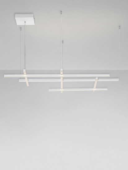 Nova Luce LED Pendelleuchte Pace dimmbar 83W warmweiss 3000K Weiß Aluminium 102x80cm 9002055