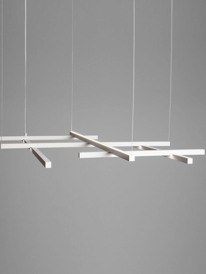 Nova Luce LED Pendelleuchte Pace dimmbar 83W warmweiss 3000K Weiß Aluminium 102x80cm 9002055