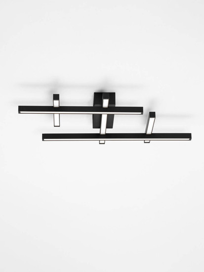 Nova Luce LED Deckenleuchte Pace dimmbar 42W warmweiss 3000K Schwarz Aluminium 59x41cm 9002058