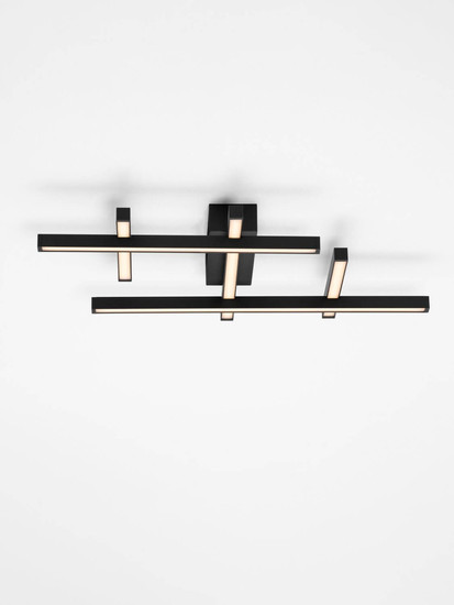 Nova Luce LED Deckenleuchte Pace dimmbar 42W warmweiss 3000K Schwarz Aluminium 59x41cm 9002058
