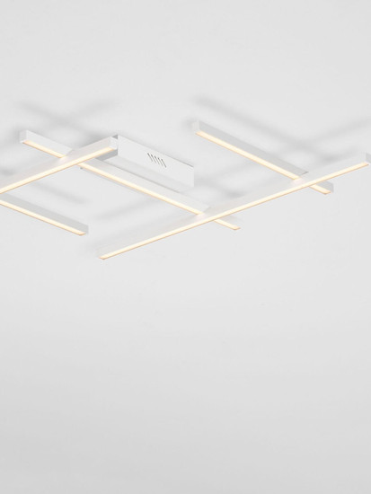 Nova Luce LED Deckenleuchte Pace dimmbar 63W warmweiss 3000K Weiß Aluminium 82x63cm 9002059