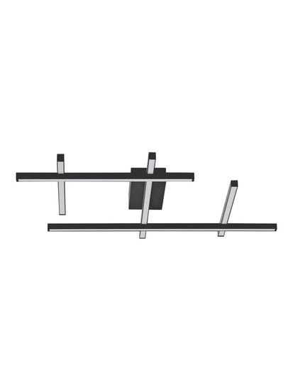 Nova Luce LED Deckenleuchte Pace dimmbar 63W warmweiss 3000K Schwarz Aluminium 82x63cm 9002060