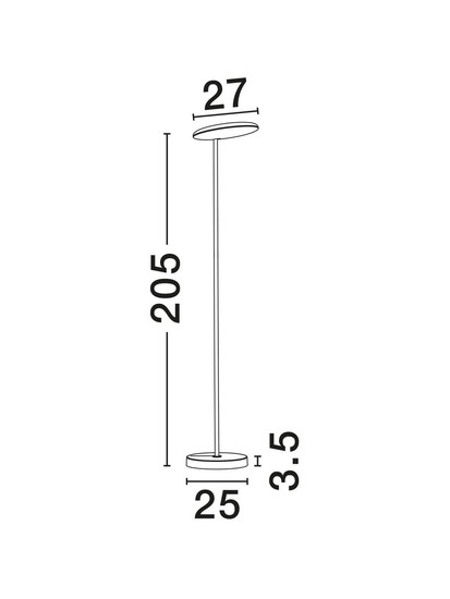Nova Luce LED Stehleuchte Nostos dimmbar 30W warmweiss 3000K Weiß Aluminium 205cm 9002065