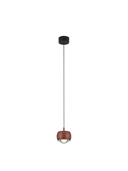 Nova Luce LED Pendelleuchte Conga 13W warmweiss 3000K Kaffeebraun Aluminium Ø10cm 9002069