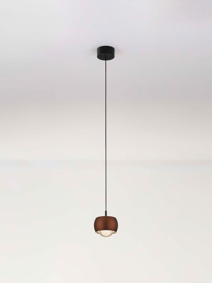 Nova Luce LED Pendelleuchte Conga 13W warmweiss 3000K Kaffeebraun Aluminium Ø10cm 9002069