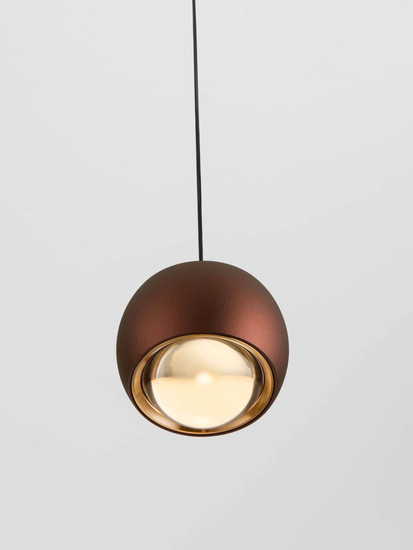 Nova Luce LED Pendelleuchte Conga 13W warmweiss 3000K Kaffeebraun Aluminium Ø10cm 9002069