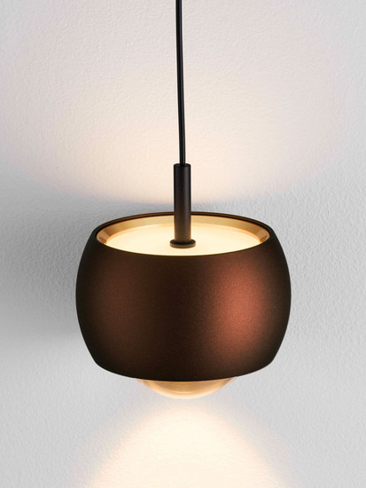 Nova Luce LED Pendelleuchte Conga 13W warmweiss 3000K Kaffeebraun Aluminium Ø10cm 9002069