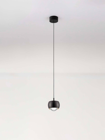 Nova Luce LED Pendelleuchte Conga 13W warmweiss 3000K Schwarz Chrom Aluminium Ø10cm 9002070