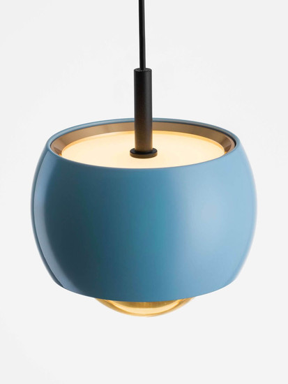 Nova Luce LED Pendelleuchte Conga 13W warmweiss 3000K Hellblau Aluminium Ø10cm 9002071