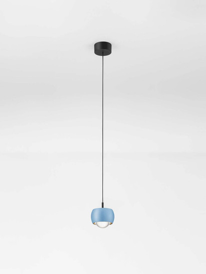 Nova Luce LED Pendelleuchte Conga 13W warmweiss 3000K Hellblau Aluminium Ø10cm 9002071