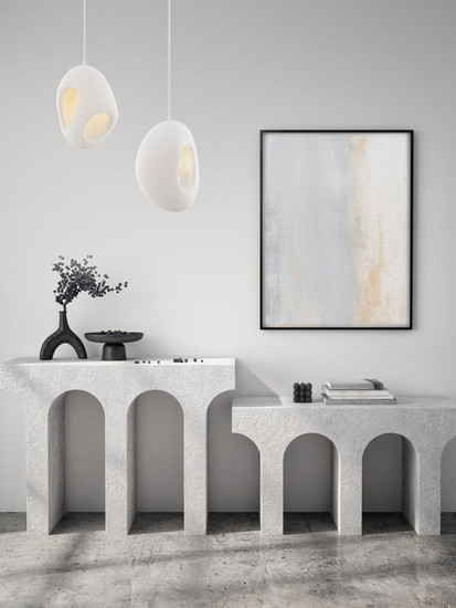Nova Luce Pendelleuchte Tempus E27 Weiß 40x30cm 9002670