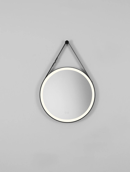 Nova Luce LED Spiegel Rems 29W warmweiss 3000K IP44 Schwarz Aluminium Spiegelglas Ø64cm 9006005