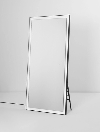 Nova Luce LED Spiegel Adon 42W neutralweiss 4000K IP44 Schwarz Weiß Aluminium Spiegelglas 150x75cm 9006018