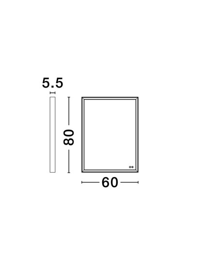 Nova Luce LED Spiegel Ambor dimmbar 37W neutralweiss 4000K IP44 Schwarz Aluminium Spiegelglas 80x60cm 9006021
