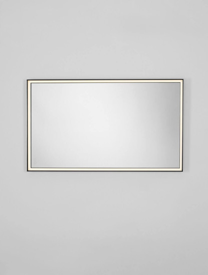 Nova Luce LED Spiegel Ambor dimmbar 48W neutralweiss 4000K IP44 Schwarz Aluminium Spiegelglas 120x70cm 9006022