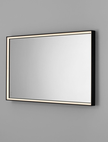 Nova Luce LED Spiegel Ambor dimmbar 48W neutralweiss 4000K IP44 Schwarz Aluminium Spiegelglas 120x70cm 9006022