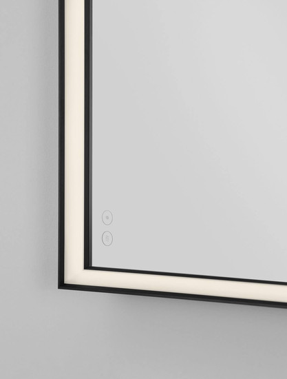 Nova Luce LED Spiegel Ambor dimmbar 48W neutralweiss 4000K IP44 Schwarz Aluminium Spiegelglas 120x70cm 9006022