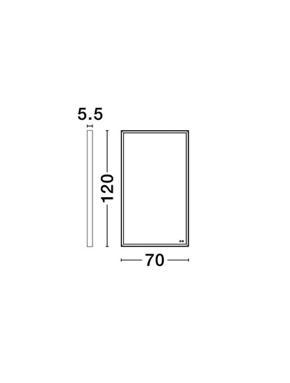 Nova Luce LED Spiegel Ambor dimmbar 48W neutralweiss 4000K IP44 Schwarz Aluminium Spiegelglas 120x70cm 9006022