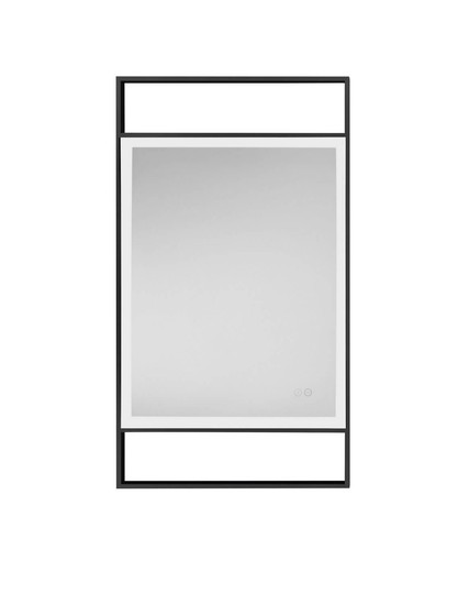 Nova Luce LED Spiegel Raven dimmbar 41W neutralweiss 4000K IP44 Schwarz Aluminium Spiegelglas 106x60cm 9006024