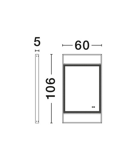 Nova Luce LED Spiegel Raven dimmbar 41W neutralweiss 4000K IP44 Schwarz Aluminium Spiegelglas 106x60cm 9006024