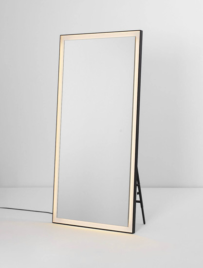 Nova Luce LED Spiegel Adon 42W warmweiss 3000K IP44 Schwarz Weiß Aluminium Spiegelglas 150x75cm 9006038