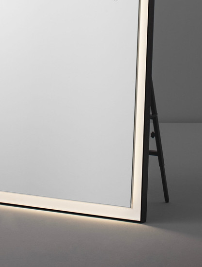Nova Luce LED Spiegel Adon 42W warmweiss 3000K IP44 Schwarz Weiß Aluminium Spiegelglas 150x75cm 9006038