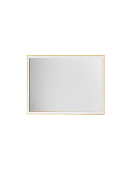 Nova Luce LED Spiegel Ambor dimmbar 38W warmweiss 3000K IP44 Gold Aluminium Spiegelglas 80x60cm 9006039