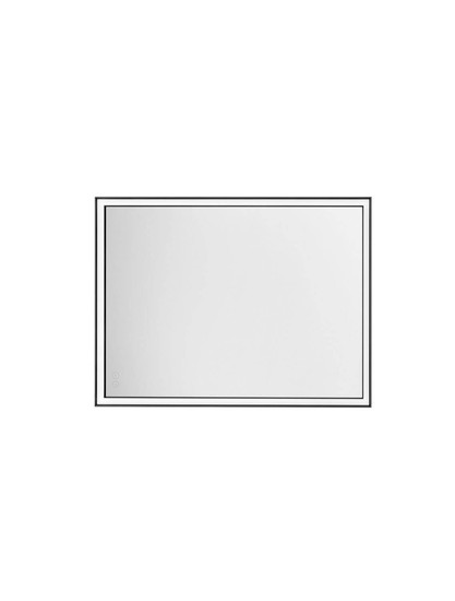 Nova Luce LED Spiegel Ambor dimmbar 37W warmweiss 3000K IP44 Schwarz Aluminium Spiegelglas 80x60cm 9006040
