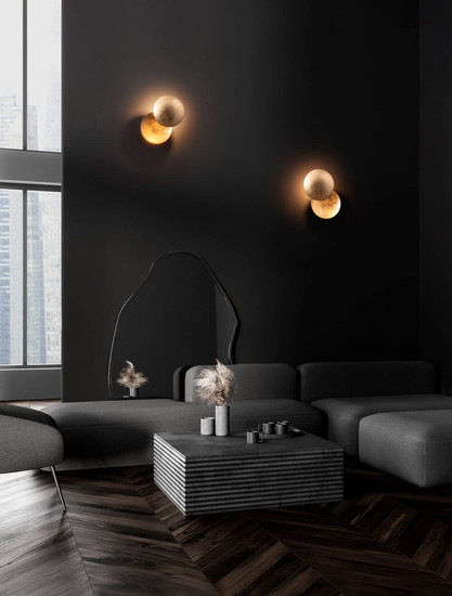 Nova Luce LED Wandleuchte Soleil 6W warmweiss 3000K Blattgold Aluminium Ø20cm 9006081
