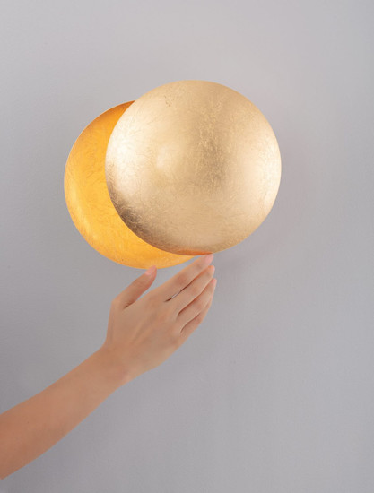 Nova Luce LED Wandleuchte Soleil 6W warmweiss 3000K Blattgold Aluminium Ø20cm 9006081