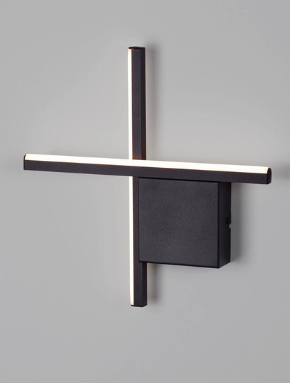 Nova Luce LED Wandleuchte Cross dimmbar 10W warmweiss 2700K Schwarz Aluminium 30x30cm 9006082