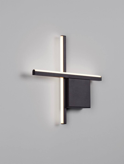 Nova Luce LED Wandleuchte Cross dimmbar 10W warmweiss 2700K Schwarz Aluminium 30x30cm 9006082