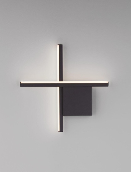 Nova Luce LED Wandleuchte Cross dimmbar 10W warmweiss 2700K Schwarz Aluminium 30x30cm 9006082