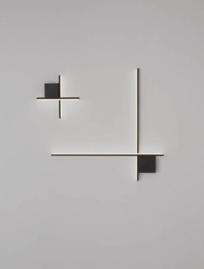 Nova Luce LED Wandleuchte Cross dimmbar 10W warmweiss 2700K Schwarz Aluminium 30x30cm 9006082