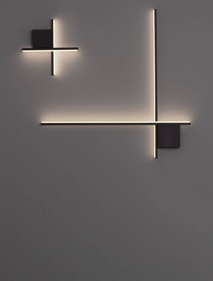 Nova Luce LED Wandleuchte Cross dimmbar 10W warmweiss 2700K Schwarz Aluminium 30x30cm 9006082